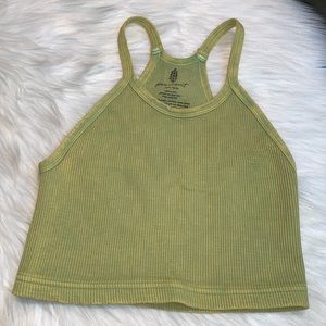 Free People Movement ribbed top acid yellow XS/S